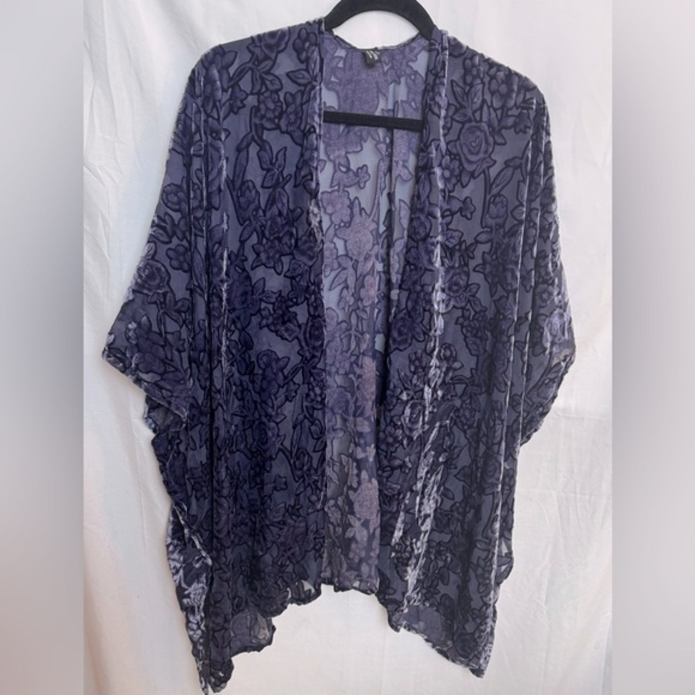Women’s Plus Suze Kimono Burnout Purple Top Size